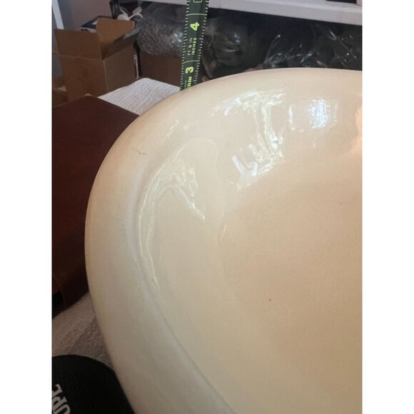 Vtg McCoy Cream Ceramic Basin Mixing Bowl 10X3" Farmhouse GrannyCore fruit bowl - Picture 8 of 8